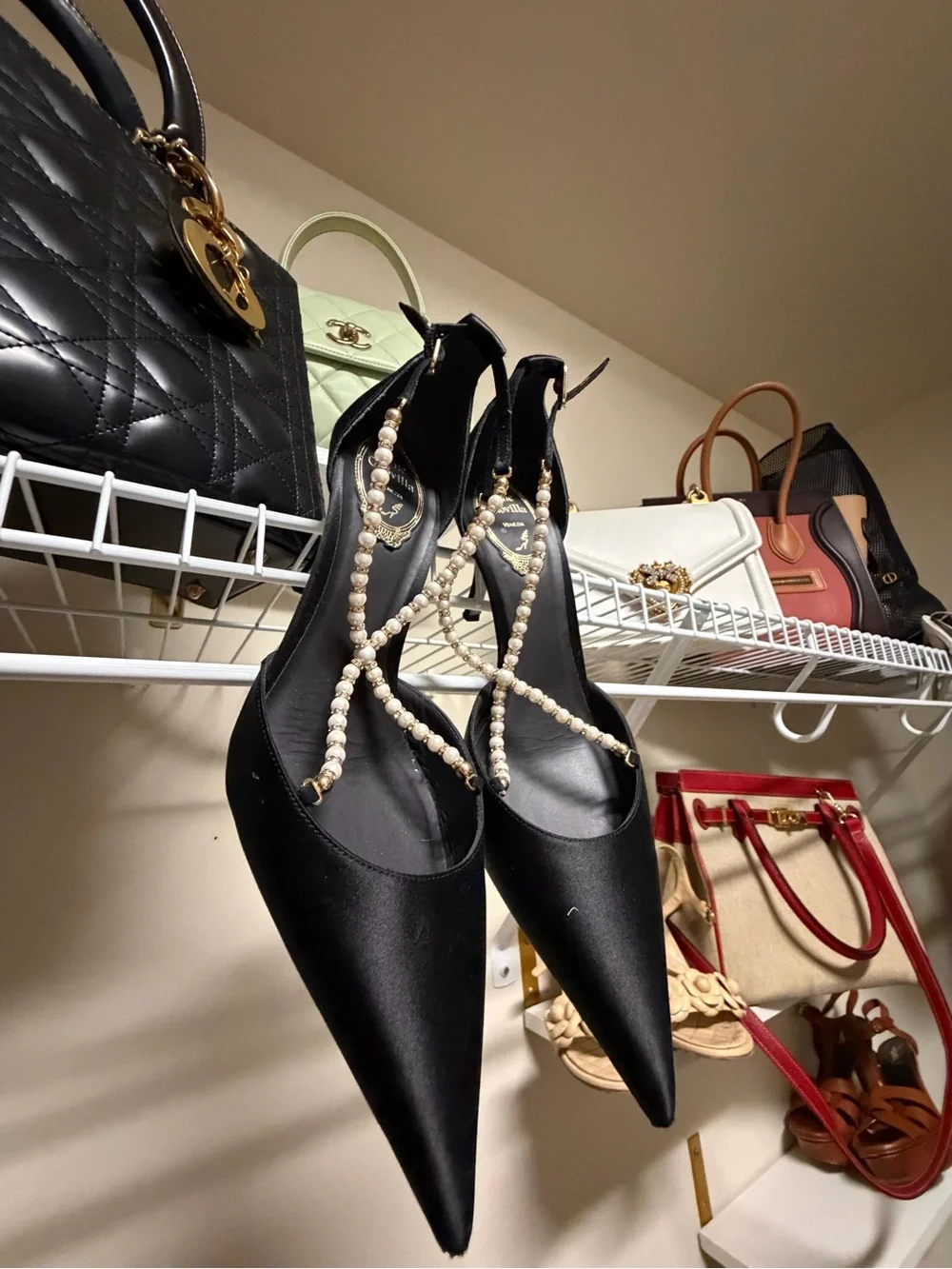 Rene Caovilla satin pointed